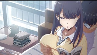 Otaku eating his school friend to read manga. asian